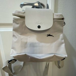 NEW Longchamp Le Pliage Club Nylon Backpack in chalk